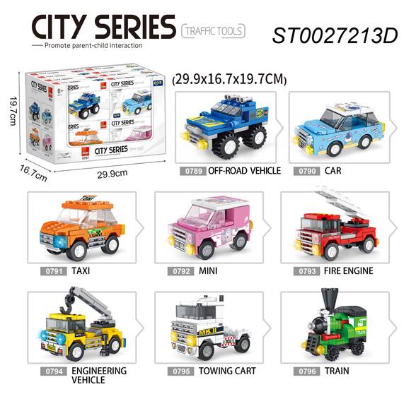 (0797) Diy car building blocks Set 16 PCs