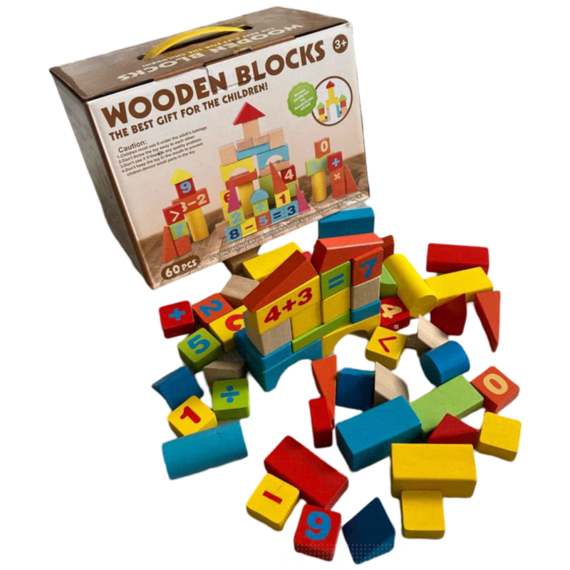 (0360) Wooden Blocks Set 60 Pcs.