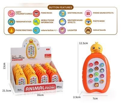 (8009-1B) B/O Phone,W/Light&Sound W/Out2*Aaa 2 24P