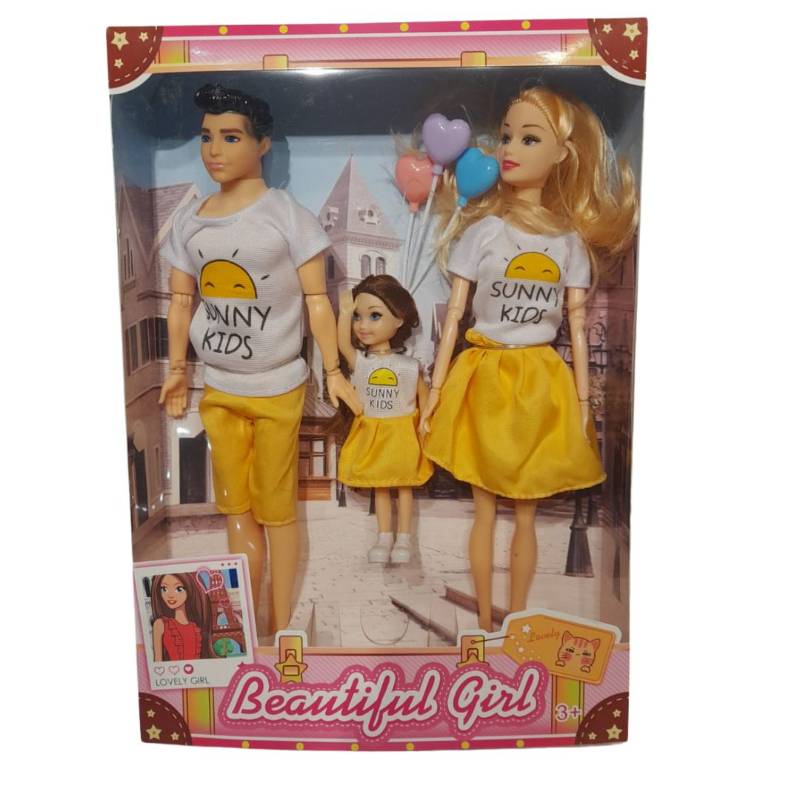 (GS9013) 11.5 Inch Real Body Doll Set 3 Asst Clothes Mix Wbox, Flat Pack