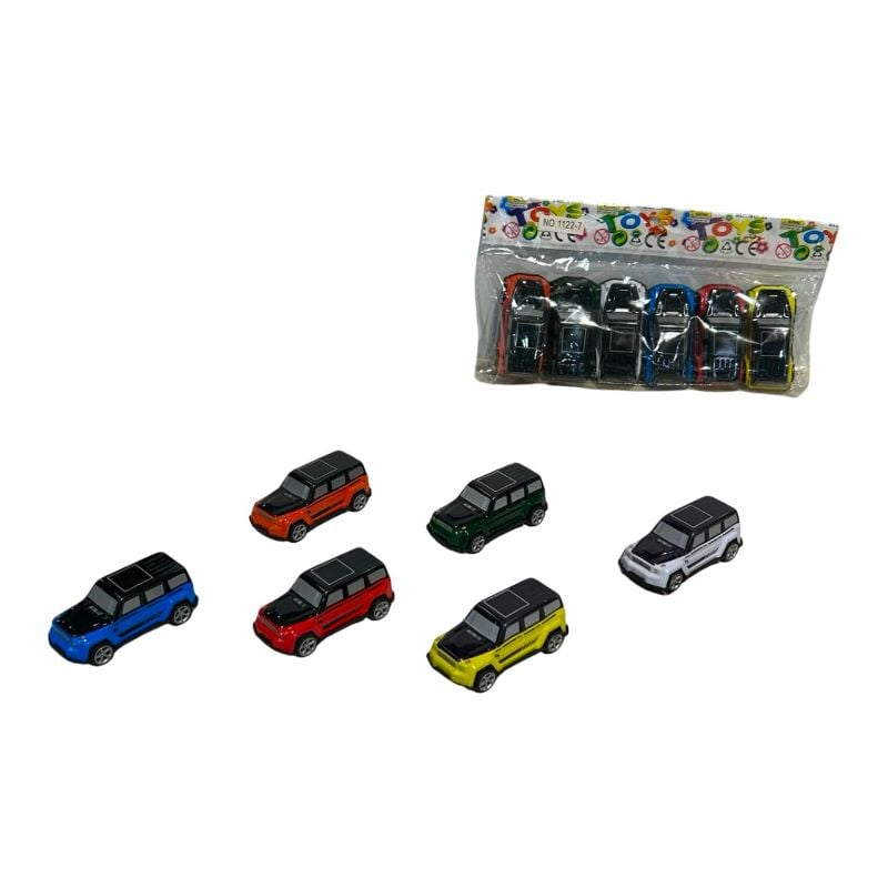 (1122-7) Pull Back Metal Car 6 Pcs