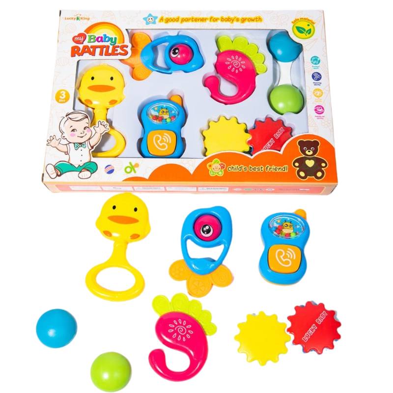 (K225H4) Rattle Set 6Pcs W.Bx Flat Pack