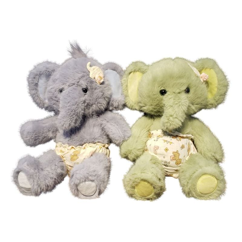 (G.Elephant-45Cm) Green Gray Elephant 45Cm