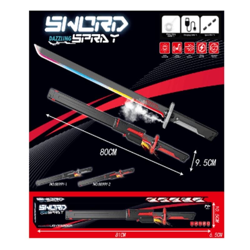 (8899Y-1) Spray Sword With Light/Sound And Smoking