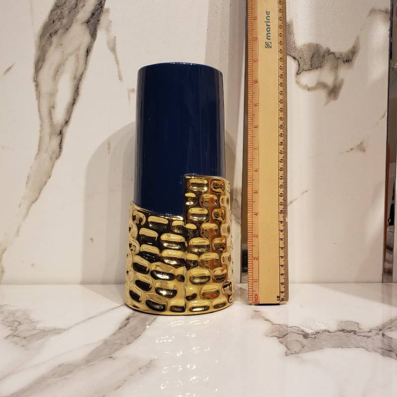 (TPM-1089) Blue & Golden Vase W/O Bunch
