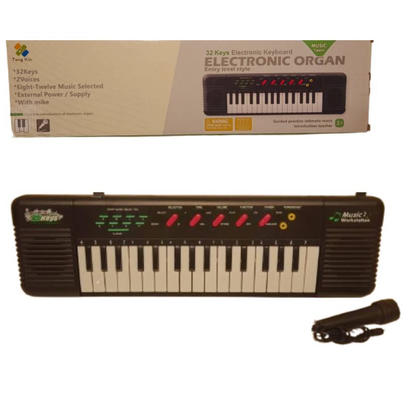 (TX-3219) 32 Electric Organ+Microphone Black W Out4*Aa P.Bx