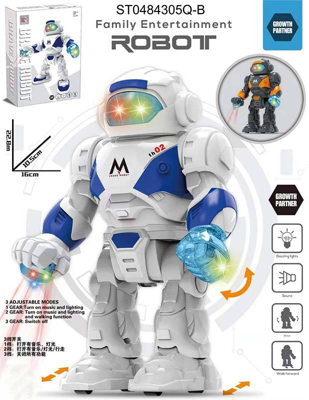 (8811) B P Robot W Light Sound 2 Clrs Mix W Out 3*Aa Pb
