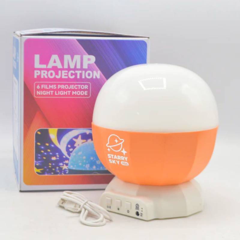 (168K-W) Lamp Projection With Music Light 2 Crls Mix W Out 3*Aa Pb