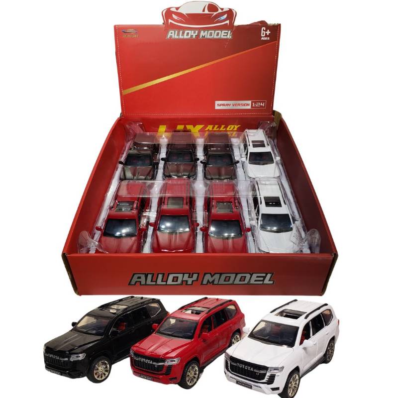 (W24111) 1:24 P B Die Cast W Light&Sound 4Color Mix W 3*Ag13 8Pcs D,Box
