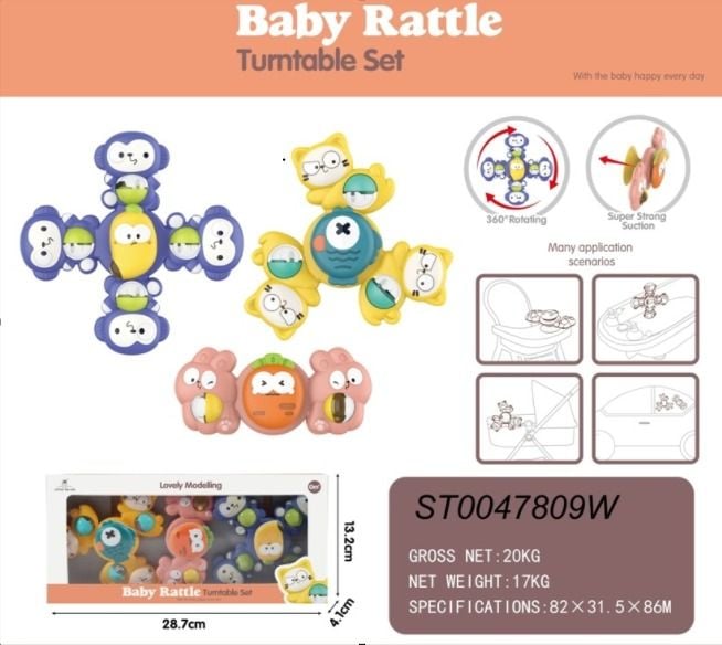(1157) Baby Rattle,W,Bx Flat Packing