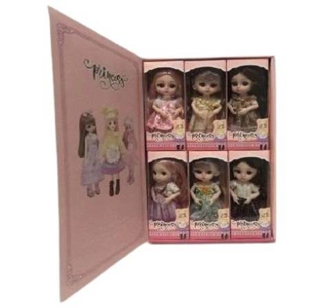 (1060A) 6"Solid Body Doll Set 6 Model Mix6Pcs D.Box Flat Packing