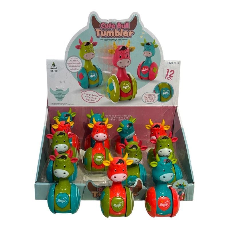 (HS-112E) Gute Bull Tumbler, 3 Color Mix, 12Pcs/D