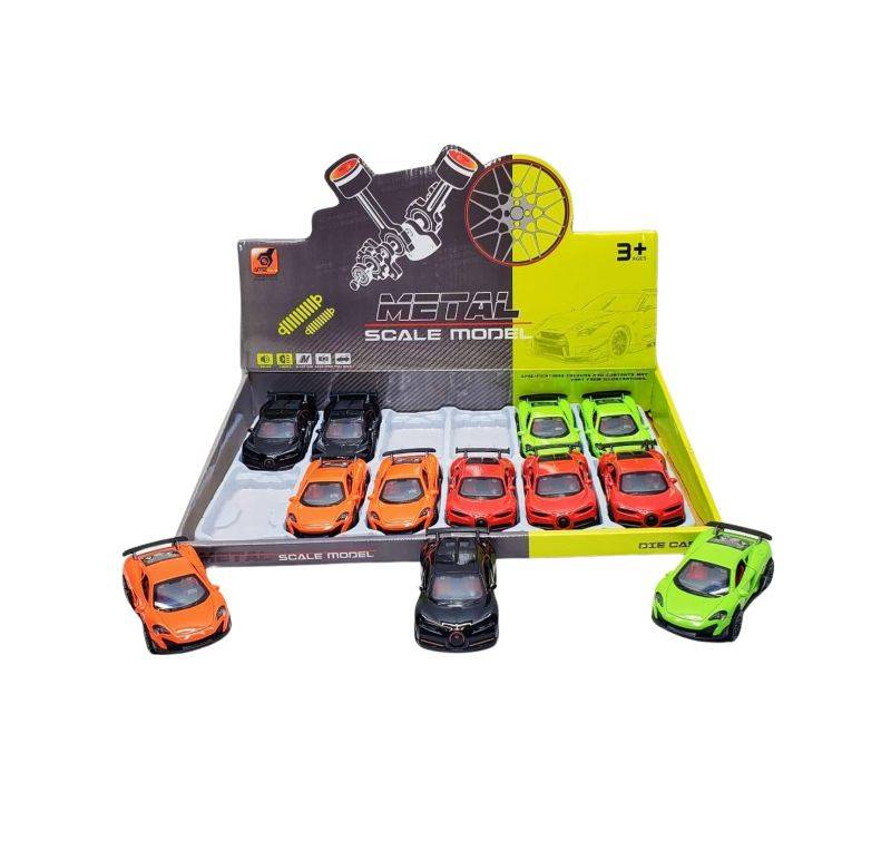 (3661D) Metal Sports car Pull Back With Music1