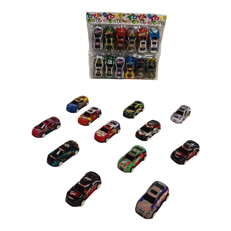 (MF1170-12T) Pull Back Metal Car 12 Pcs Pack MF1170-1