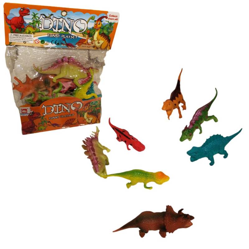 (A6636-8) Dinosaur Play Set 2Asst Pvh
