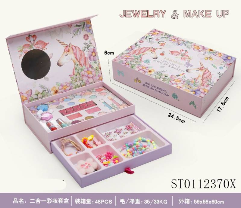 (IG2925) 2 in 1 Jewelry & Makeup Set