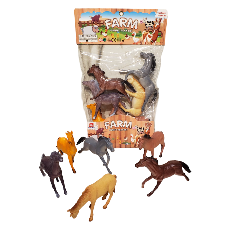 (A6630-4) 6 Inch Horse Set 6 Asst Mix 6Pcs Pvh