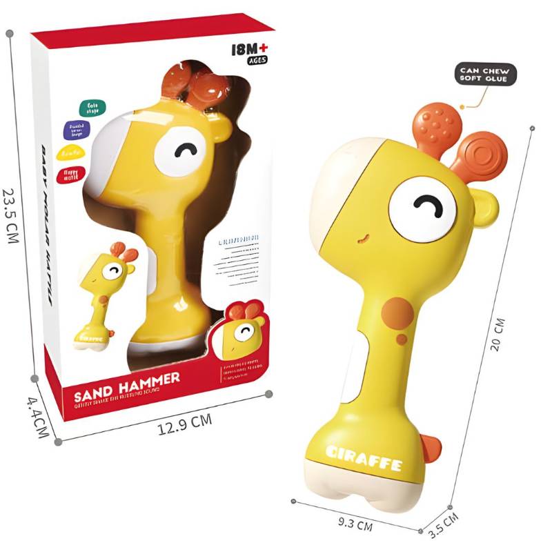 (1688-42) Giraffe Baby Rattle, Wb