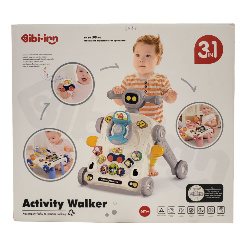 (6043) Baby Activity Walker 3-In-1 W/Light Mus