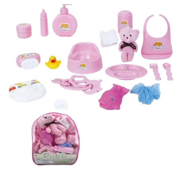 (L6200C) Doll Accessory Bag 18Pcs Pvc Bag
