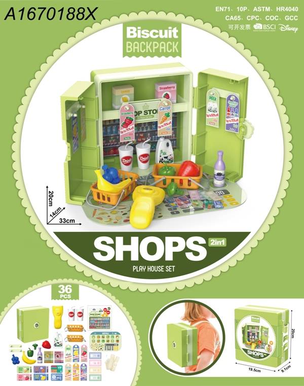 (25771) 2in1 backpack kitchen set 36 Pcs