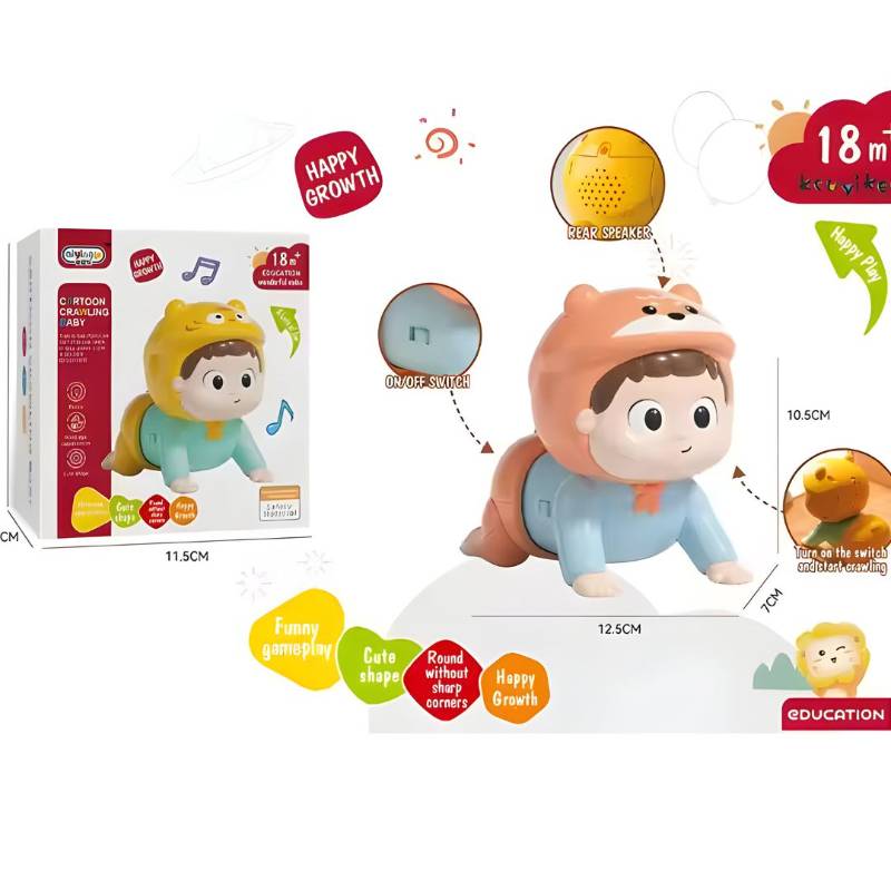 (368-46L) B/O Crawl Doll W/Music,W/Out3*Aaa,P,Bx