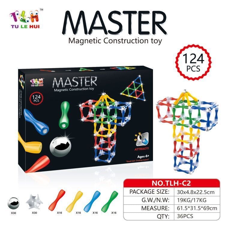 (TLH-C2) Blocks Set,124Pcs,P.Bx, Flat Packing
