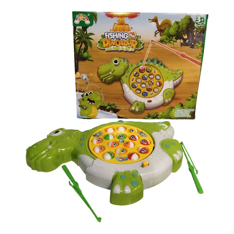 (09190) B/O Dinosaur Fishing Set W/Music W/Out 2*Aa Wb