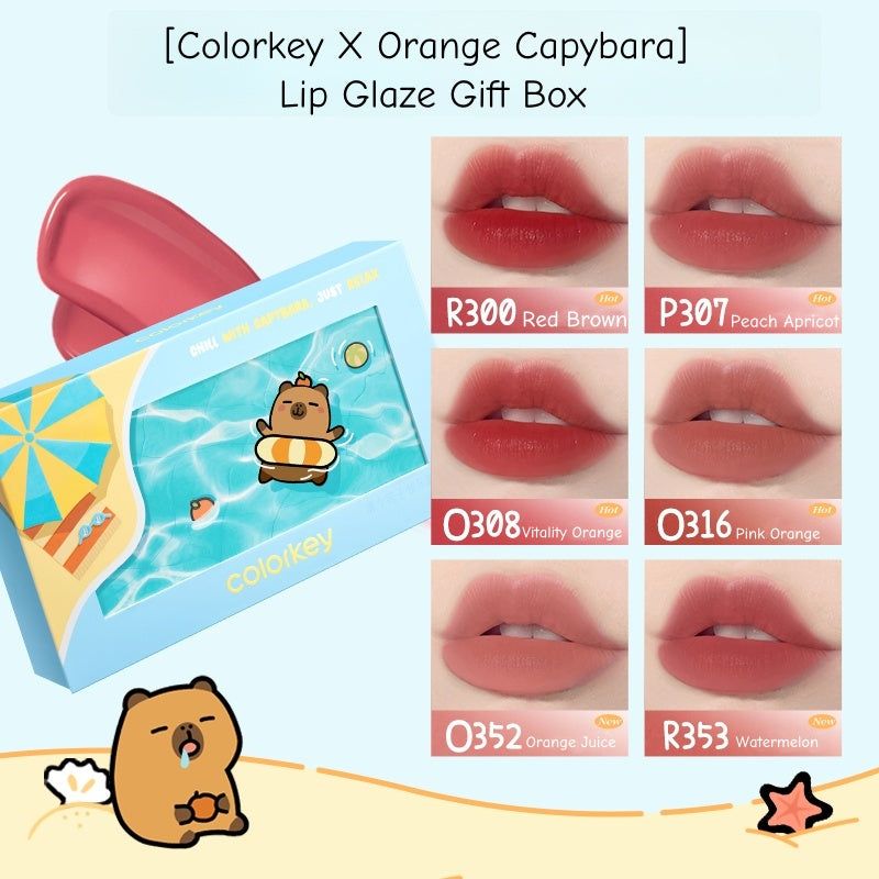 Colorkey X Orange Capybara Water Lipstick Gift Set