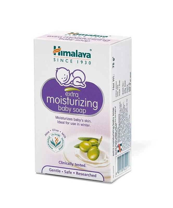 Himalaya Herbals Extra Moisturizing Baby Soap, 75g, White