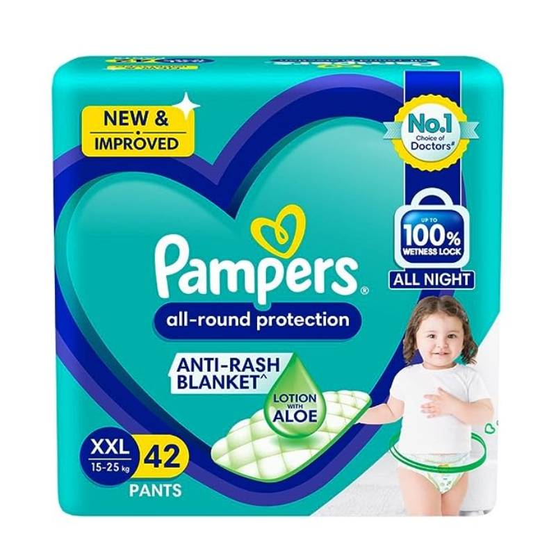 Pampers All Round Protection Pant Style Baby Diapers, XX-Large (XXL) Size, 42 Count