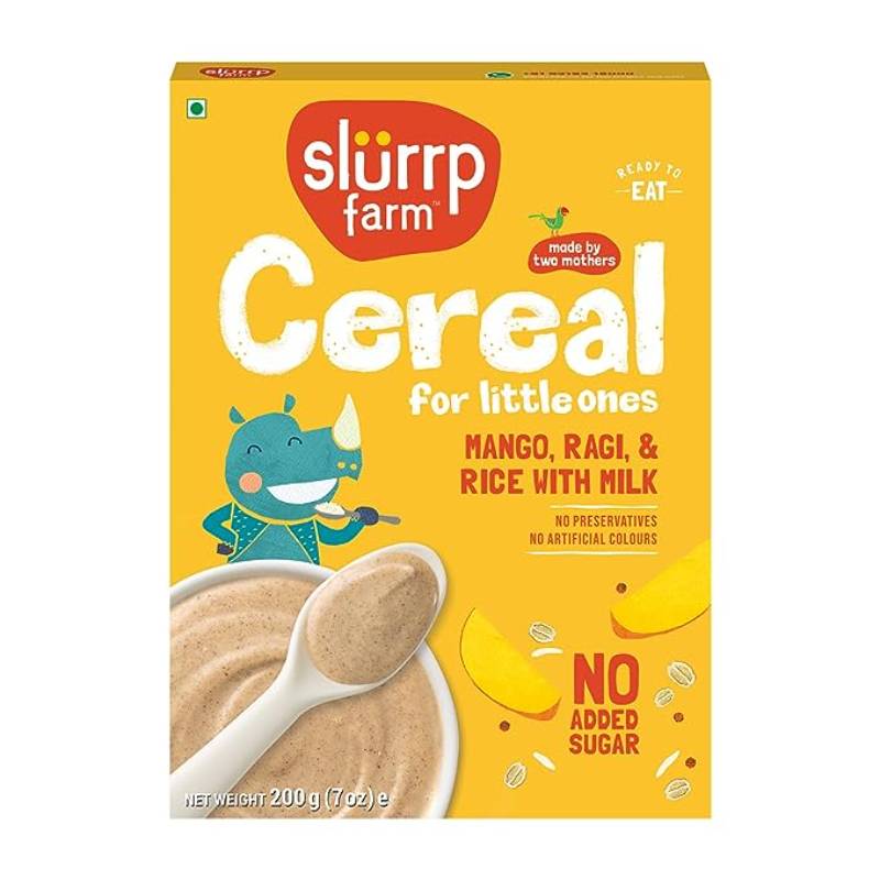 Slurrp Farm Cereal, Ragi, Rice and Mango with Milk 200g