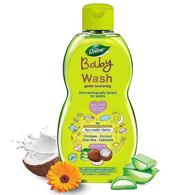 Dabur Baby Wash: pH 5.5 balanced | No Harmful Chemicals & Tear Free Formula 200 ml