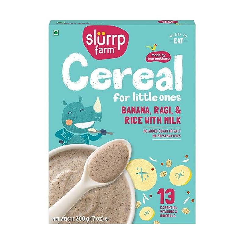 Slurrp Farm Cereal, Ragi, Rice and Banana with Milk 200g