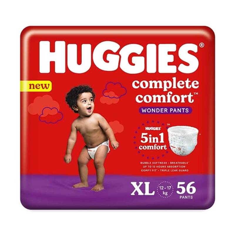 Huggies Complete Comfort Wonder Pants Extra Large (12-17kg) Size, 56 count