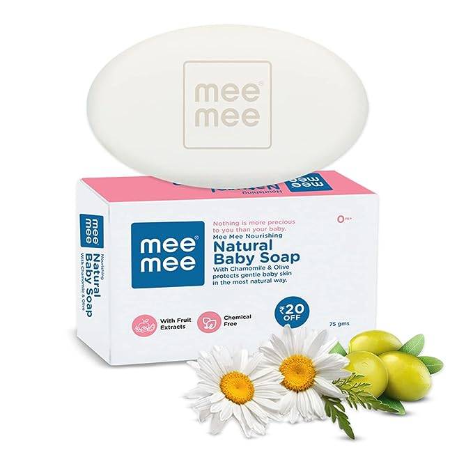 Mee Mee Nourishing Baby Soap - Gentle Bath Bar with Chamomile & Olive & Natural Extract 75g