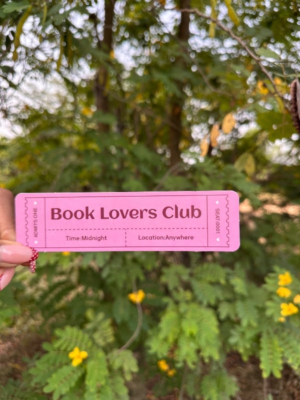 Marque page : book lover club pink
