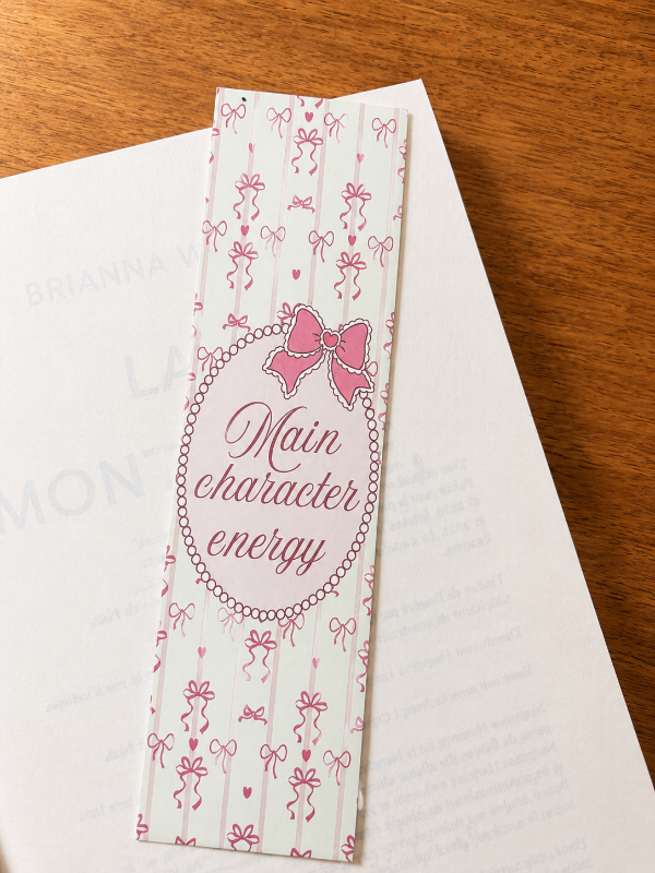 Pink Bookmark : main character energy