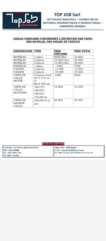 Entretien de canapé