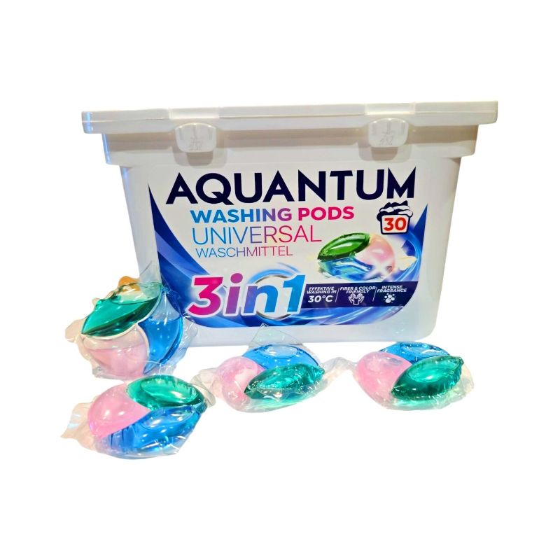Капсули для прання Aquantum 3в1 (30шт/уп)