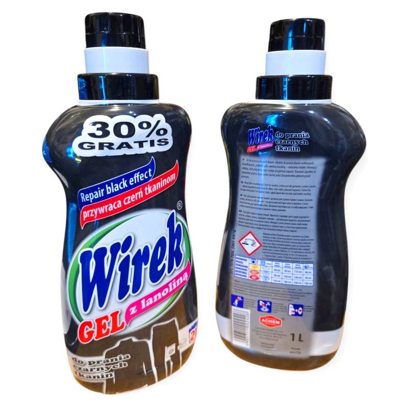 Гель для прання Wirek 1л з ланоліном для чорного одягу