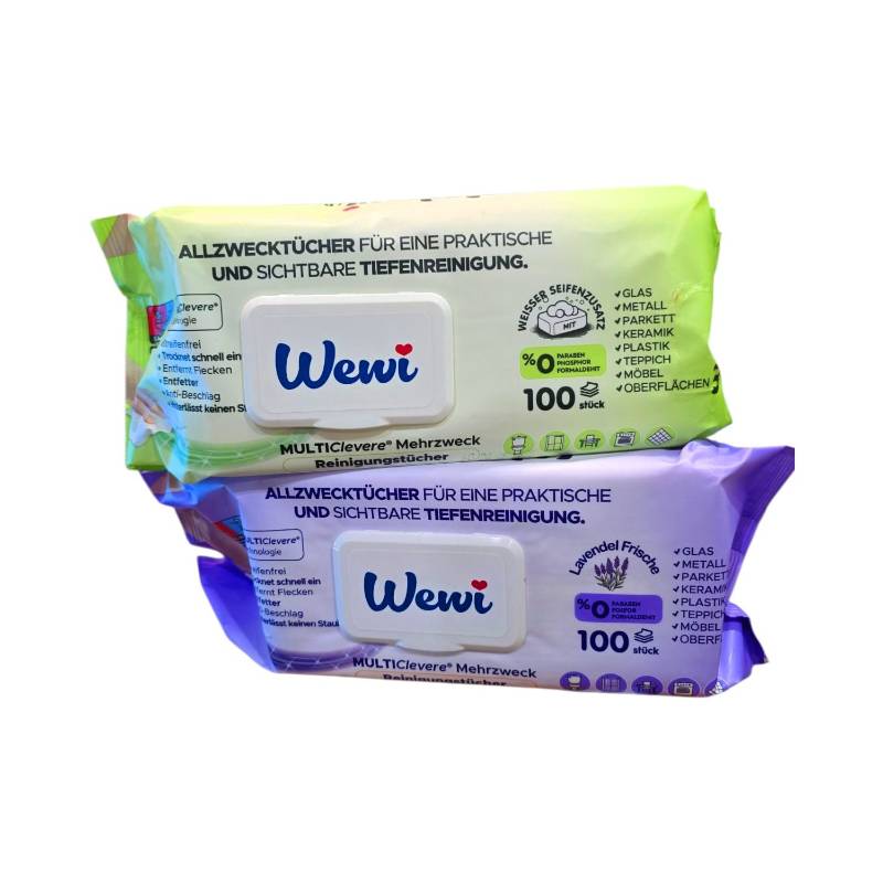 Ганчірка серветка волога для прибирання Wewi (100шт/уп)