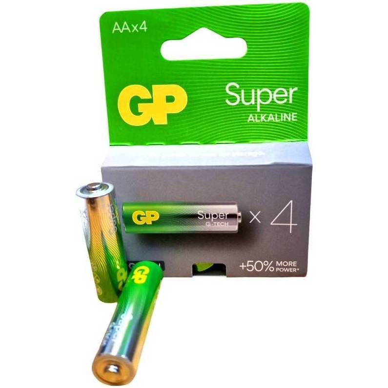 Батарейка пальчик GP Super AA/LR6 1.5V лужна (4шт/уп)