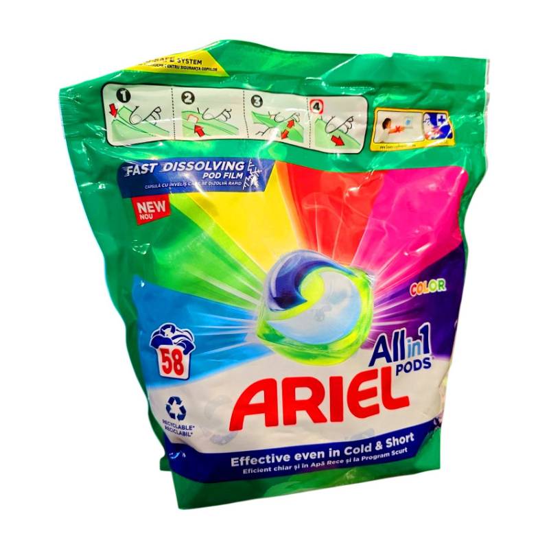 Капсули для прання Ariel Color (58шт/уп) колір