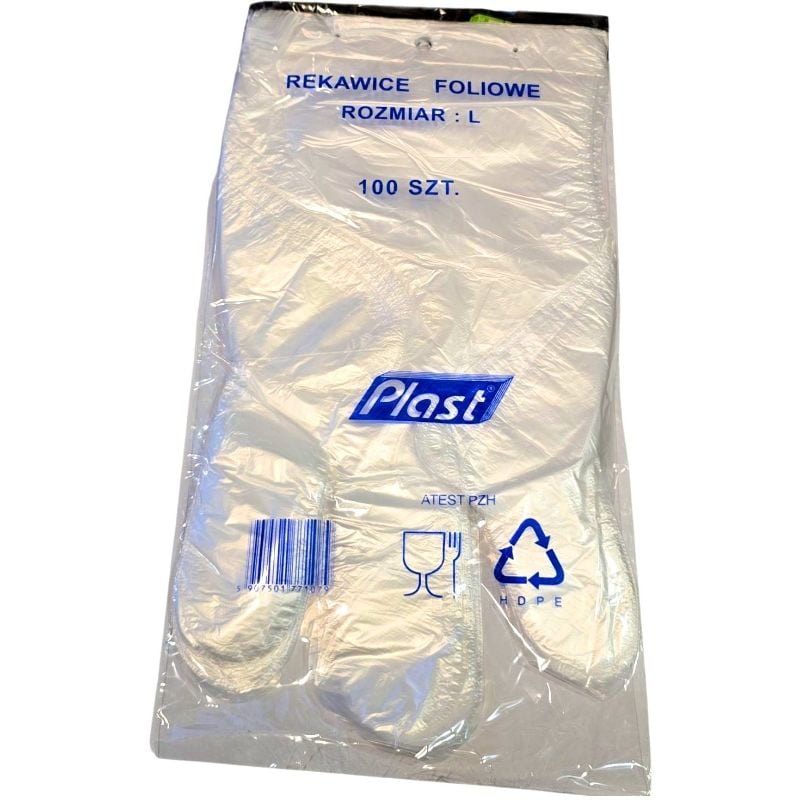 Рукавиці харчові Plast (L) поліетилен (100шт/уп)