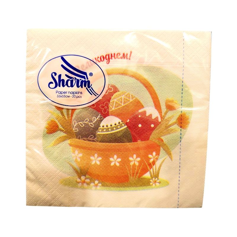 Серветки столові Sharm Великодні #2 (33х33)см (20шт/уп) 2 шари