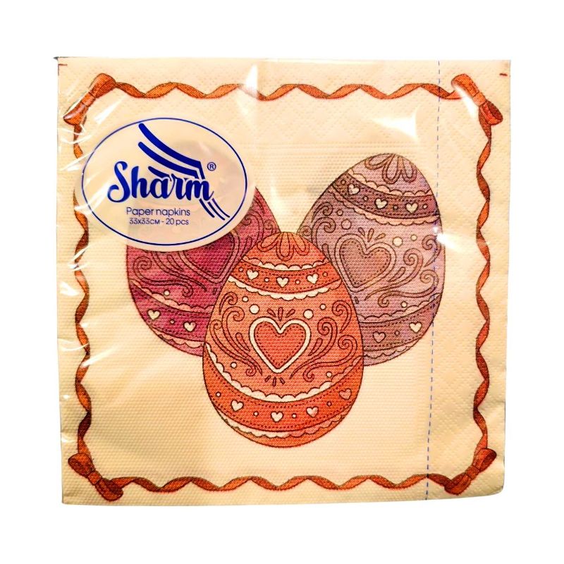 Серветки столові Sharm Великодні #2 (33х33)см (20шт/уп) 2 шари