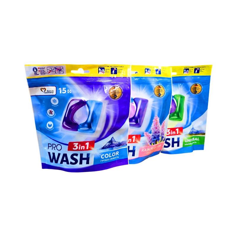 Капсули для прання Pro Wash (15шт/уп) універсальні колір асортимент