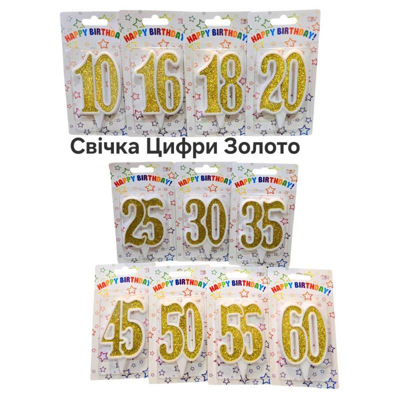 Свічка Цифра Ювілейна Золото