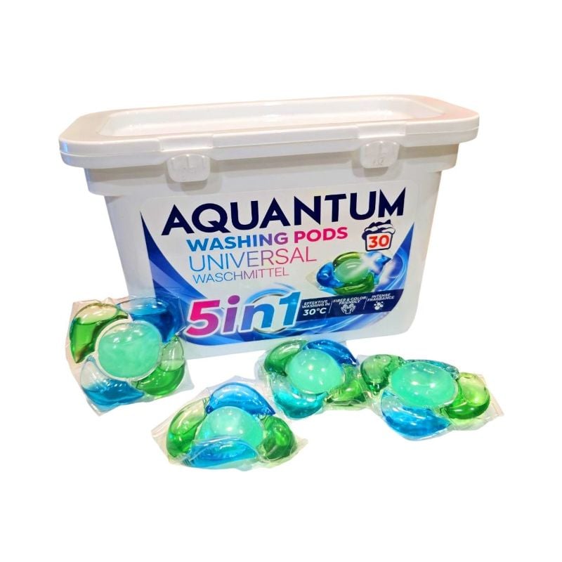 Капсули для прання Aquantum 5в1 (30шт/уп)